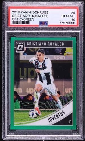 2018 Donruss Optic Green Cristiano Ronaldo 1/5 #9 PSA 10 GEM MINT
