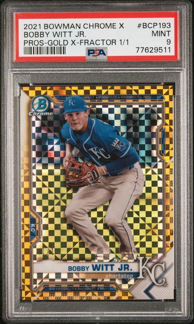 2021 Bowman Chrome X Bobby Witt Jr. Prospects Gold X-Fractors