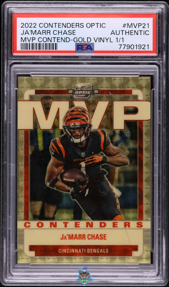 2022 Panini Contenders Optic MVP Contenders Gold Vinyl Ja'Marr Chase #21 /1