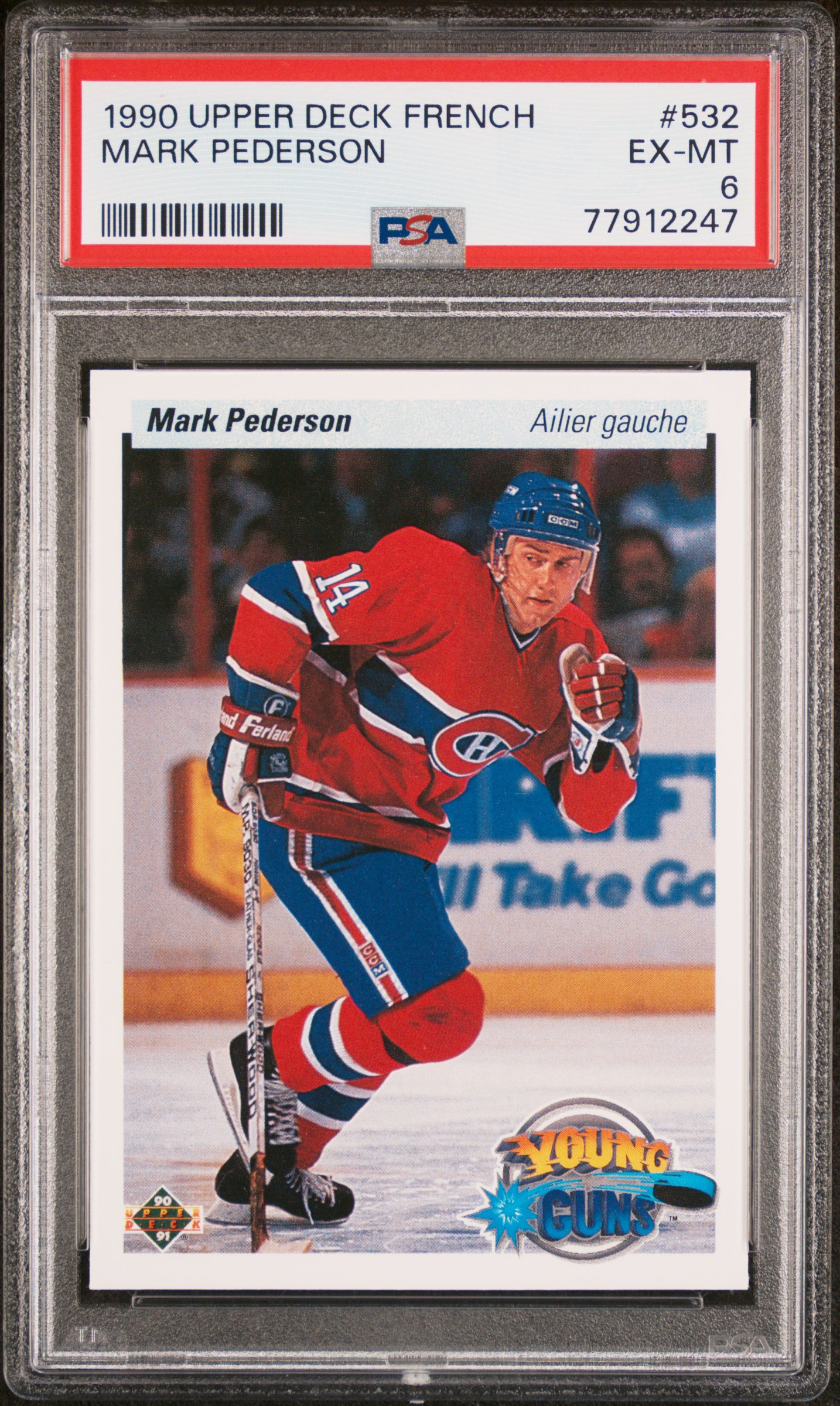 1990 Upper Deck French Young Guns Mark Pederson #532