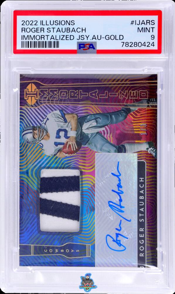 2022 Panini Illusions Immortalized Jersey Autograph Gold Roger Staubach #30 /3