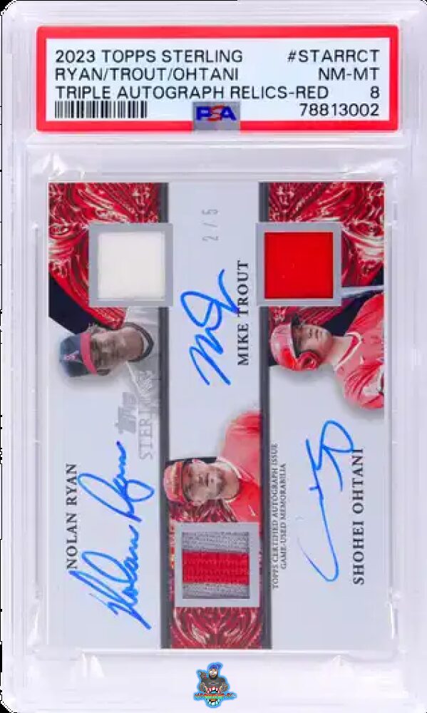 2023 Topps Sterling Sterling Sets Triple Autographs Relics Red Shohei Ohtani #STARRCT /5