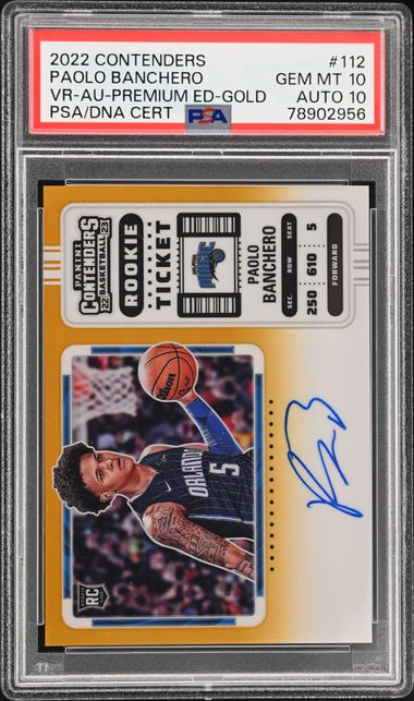 2022 Panini Contenders Variation Rookie Ticket Autograph Premium Edition Gold Paolo Banchero #112 /10