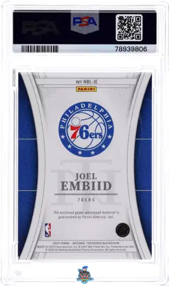Back of 2023 National Treasures Blockchain Logoman Joel Embiid #NBLJE /1