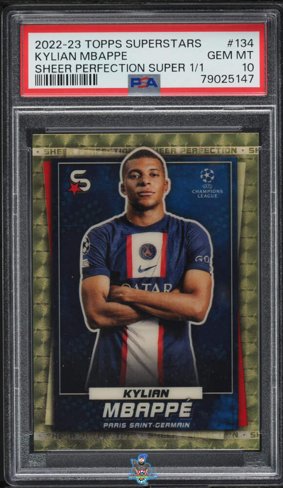 2022 Topps UEFA Superstars Sheer Perfection Superfractor Kylian Mbappe #134 /1