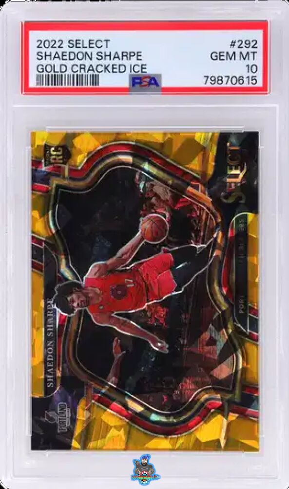 2022 Select Gold Cracked Ice Shaedon Sharpe #292 /10