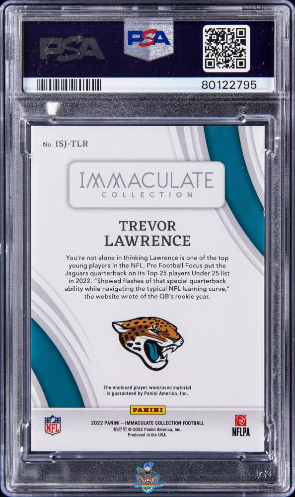 Back of 2022 Immaculate Collection Immaculate Standard Jerseys Brand Logo Trevor Lawrence #7 /1