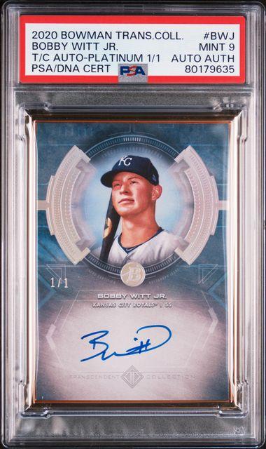 2020 Bowman Transcendent Collection Bobby Witt Jr. Autograph Platinum