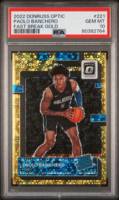 2022 Donruss Optic Fast Break Gold Paolo Banchero #221 /10