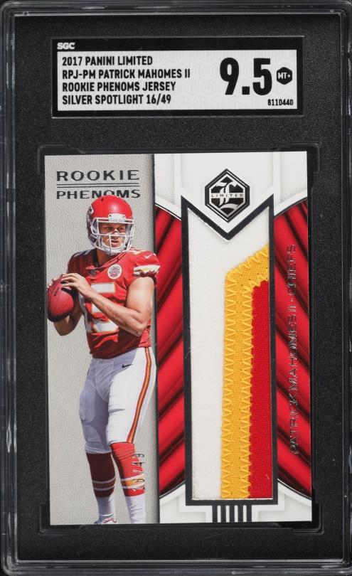 2017 Panini Limited Phenoms Silver Spotlight Patrick Mahomes II ROOKIE PATCH /49 SGC 9.5