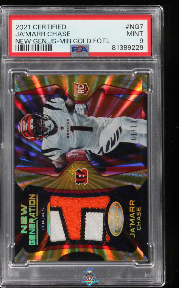 2021 Panini Certified New Generation Jersey Mirror Gold Fotl Ja'Marr Chase #7 /10
