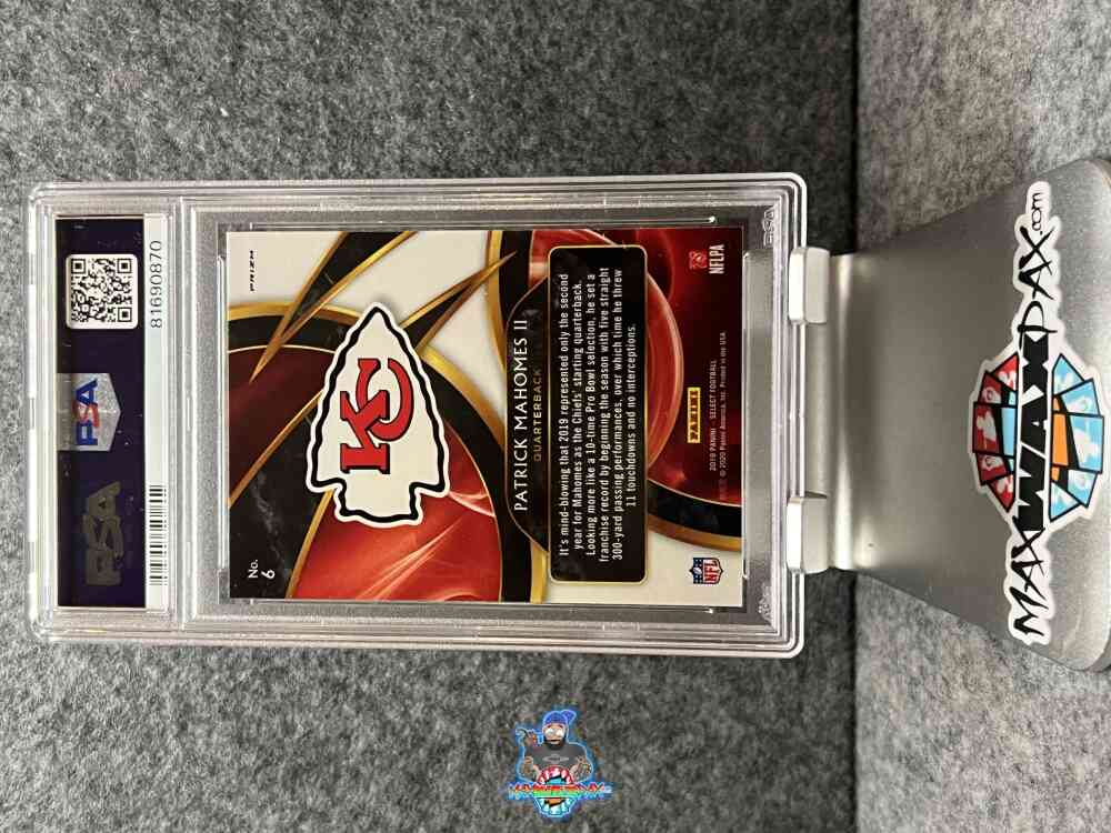 Back of 2019 Panini Select Sensations Prizm Patrick Mahomes II #6