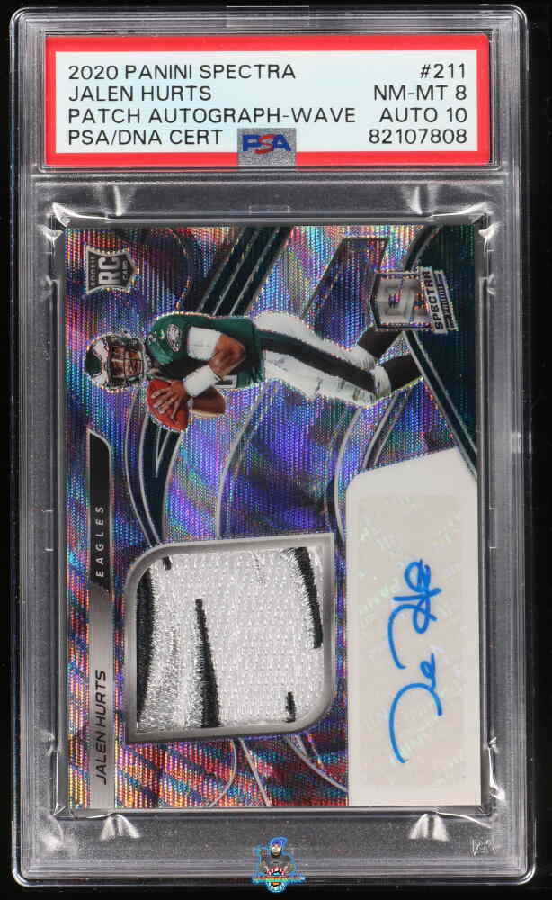 2020 Panini Spectra Patch Autograph Wave Jalen Hurts #211 /25