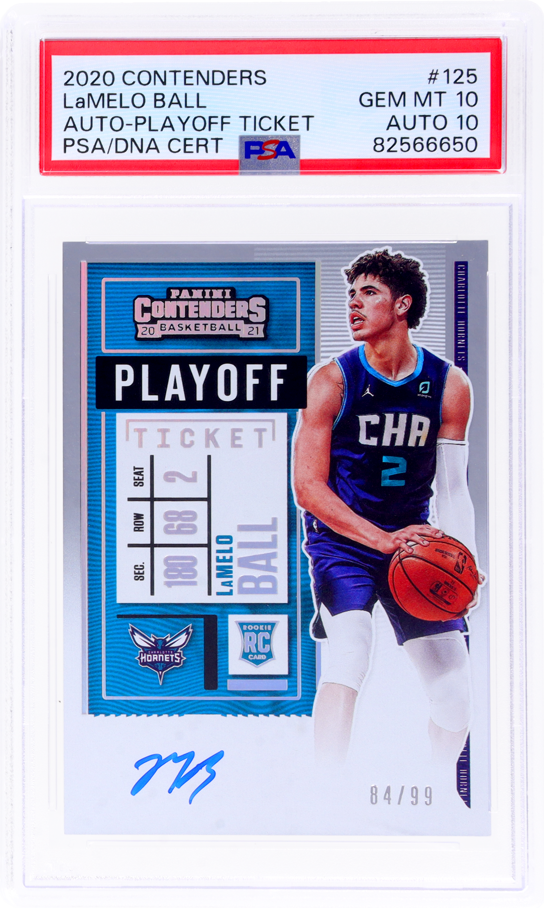 2020 Panini Contenders Playoff Ticket Autograph Lamelo Ball #125 /99