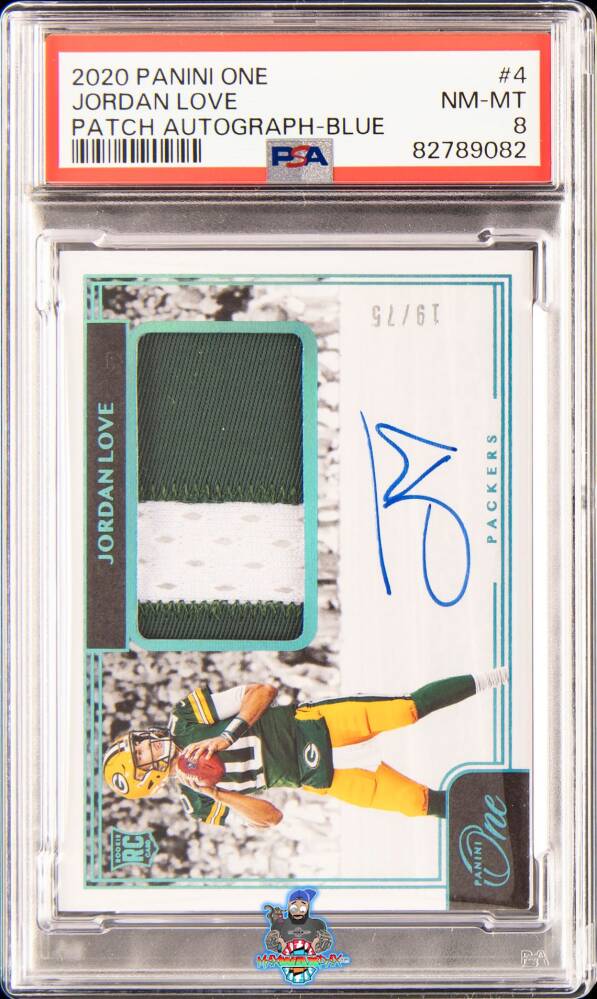 2020 Panini One Patch Autograph Blue Jordan Love #4 /75
