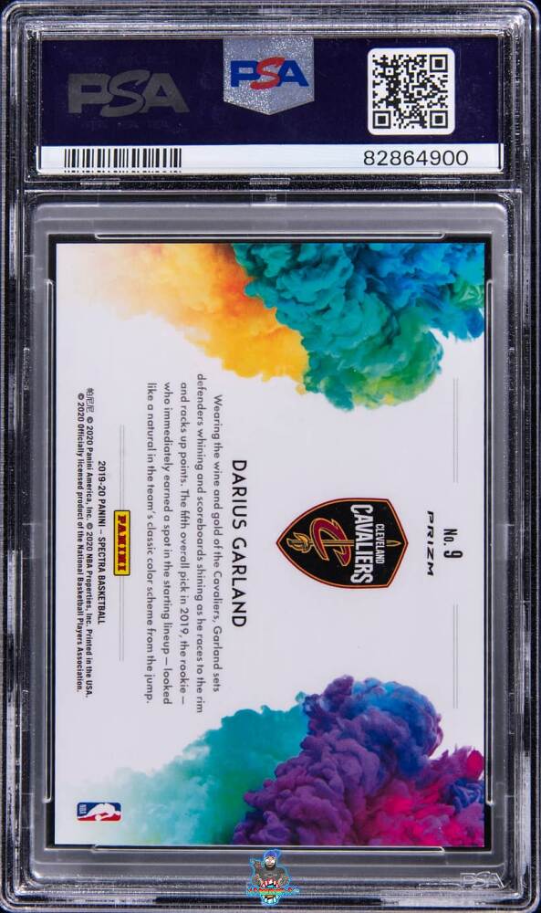 Back of 2019 Panini Spectra Color Blast Darius Garland #9