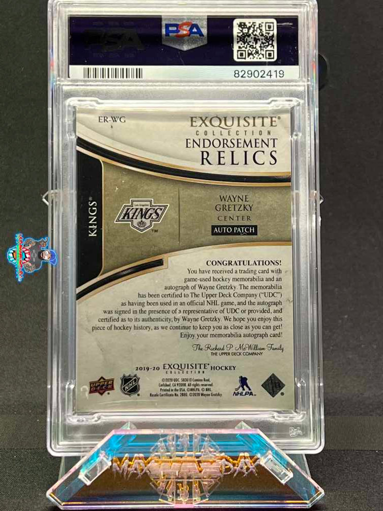 Back of 2019 Upper Deck the Cup Exquisite Collection Endorsements Relics Wayne Gretzky #ERWG /10