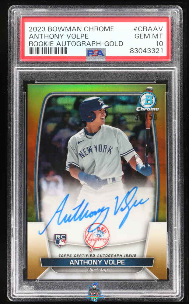 2023 Bowman Chrome Rookie Autograph Gold Refractor Anthony Volpe #CRA-AV /50