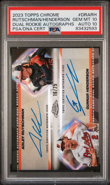2023 Topps Chrome Dual Rookie Autographs Gunnar Henderson/Adley Rutschman #DRARH /25