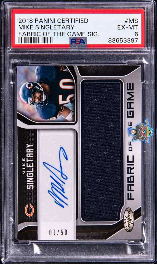 2018 Panini Certified Fabric of the Game Material Signature Mike Singletary #11 /10