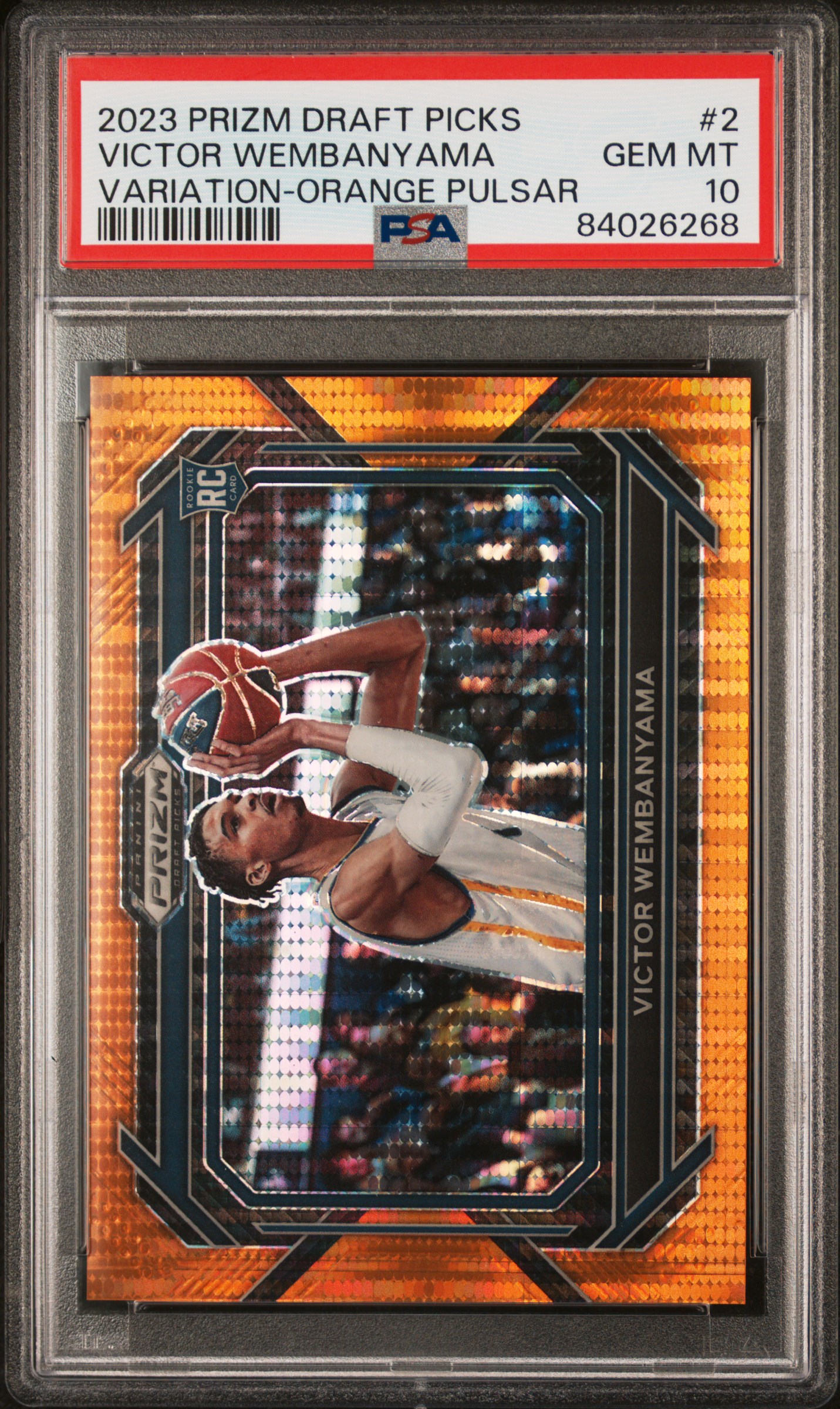 2023 Panini Prizm Draft Picks Variation-Orange Pulsar Victor Wembanyama #2