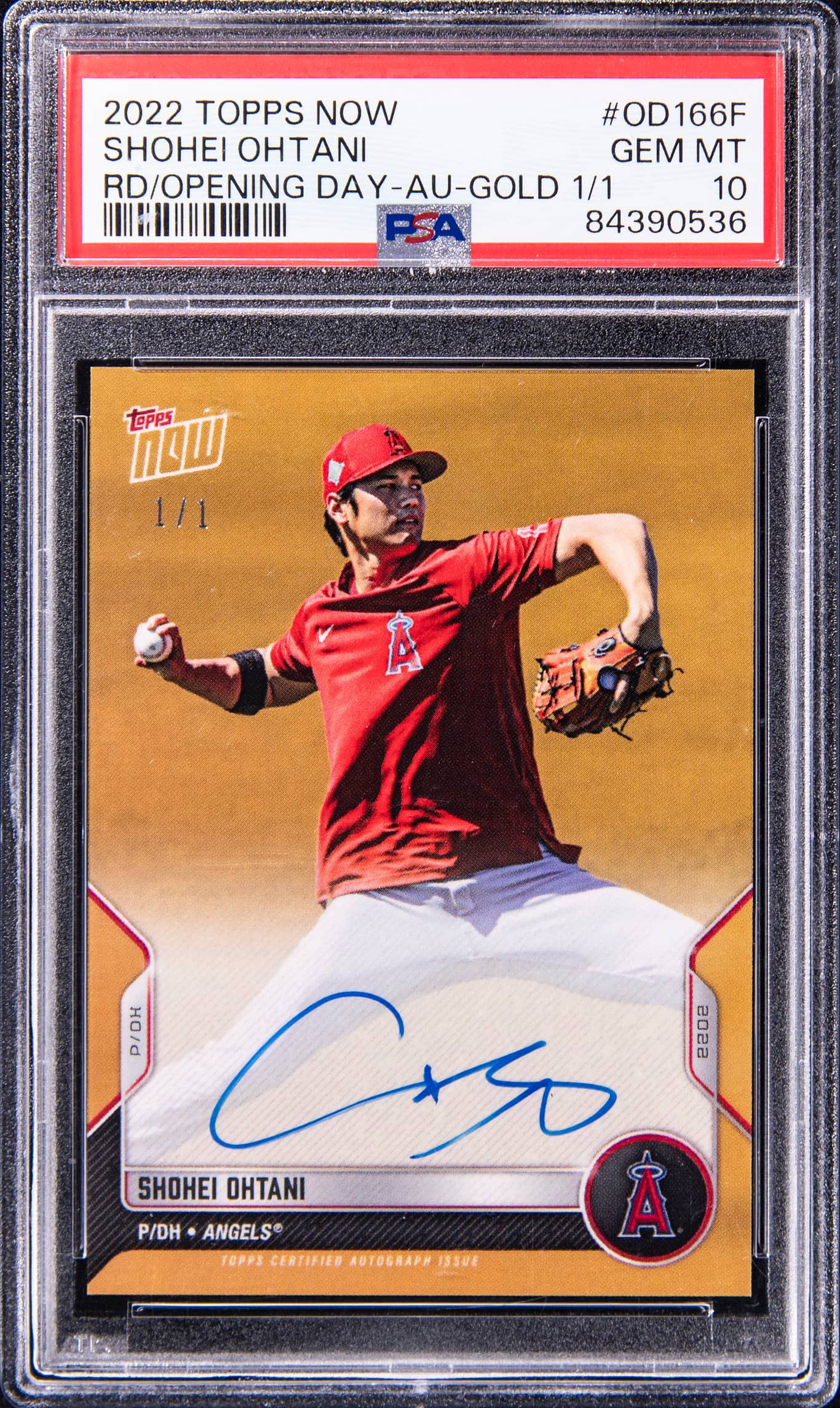 2022 Topps Now Road To Opening Day Autograph-Gold 1/1 Shohei Ohtani #OD166F