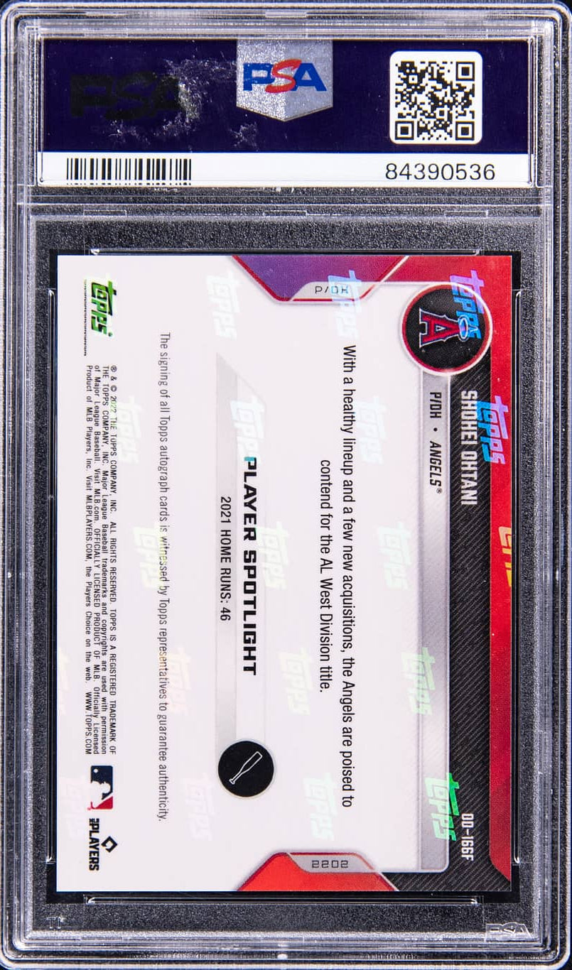 Back of 2022 Topps Now Road To Opening Day Autograph-Gold 1/1 Shohei Ohtani #OD166F