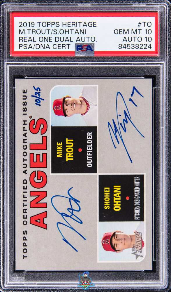 2019 Topps Heritage Real One Dual Autographs Shohei Ohtani #RODATO /25
