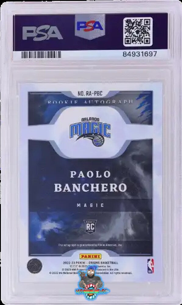 Back of 2022 Panini Origins Rookie Autograph Paolo Banchero #8