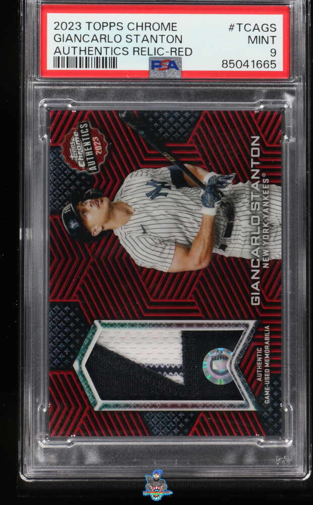 2023 Topps Chrome Authentics Relics Red Refractor Giancarlo Stanton #TCAGS /5