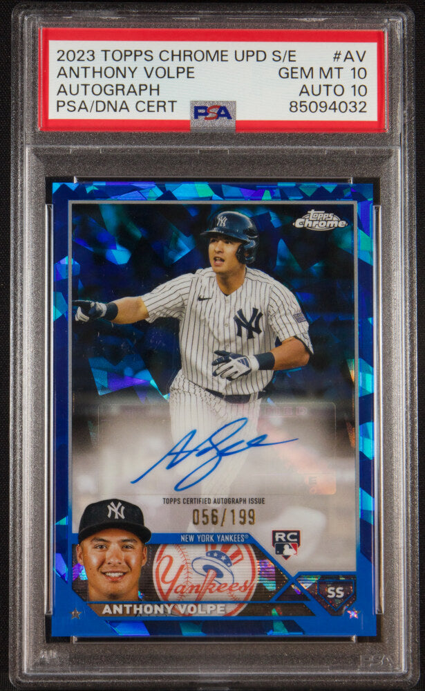 2023 Topps Chrome Update Sapphire Autograph Anthony Volpe #USAAV /199
