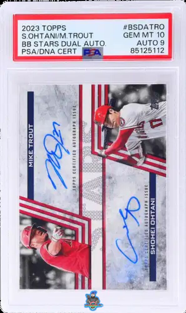 2023 Topps Baseball Stars Dual Autographs Shohei Ohtani/Mike Trout #BSDATRO /10