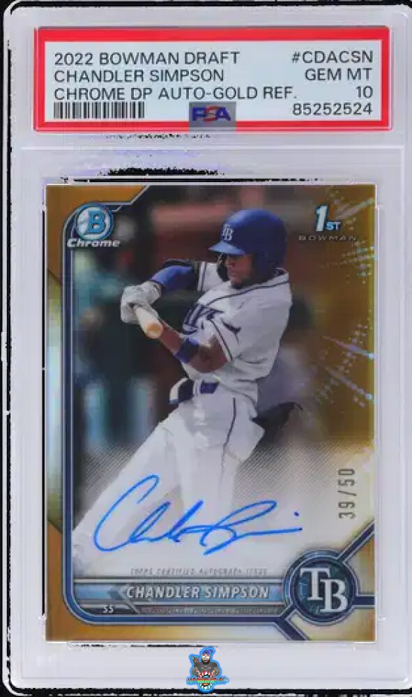 2022 Bowman Draft Chrome Autograph Gold Refractor Chandler Simpson #CDACSN /50