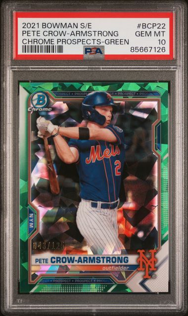 2021 Bowman Chrome Sapphire Prospects Green Refractor Pete Crow-Armstrong #BCP22 /125