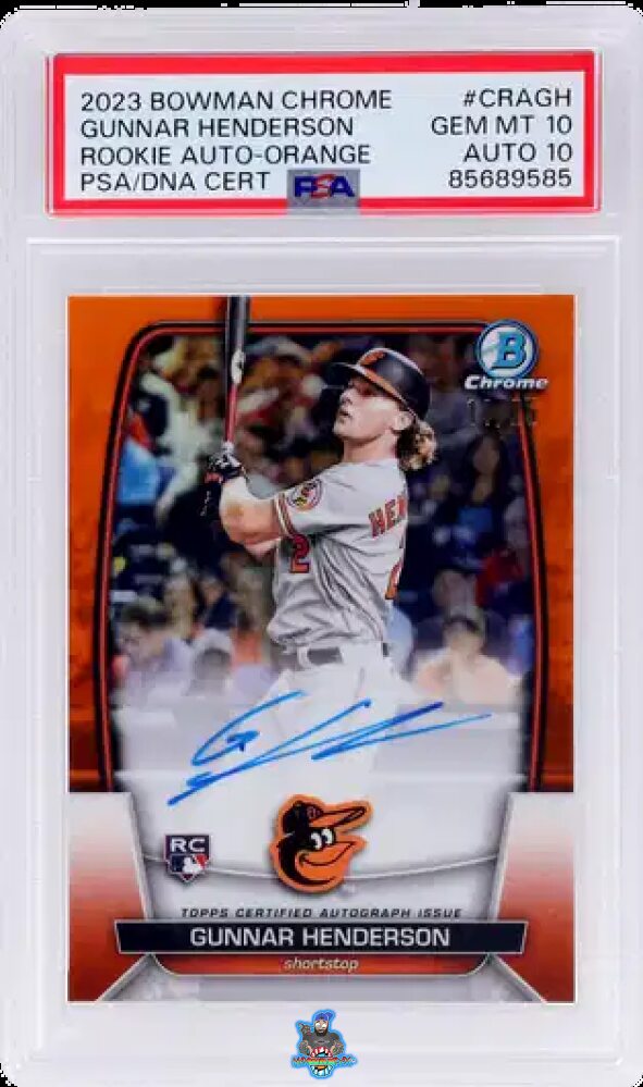 2023 Bowman Chrome Rookie Autograph Orange Refractor Gunnar Henderson #CRAGH /25