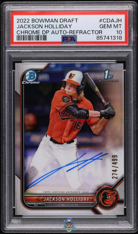 2022 Bowman Draft Chrome Autograph Refractor Jackson Holliday #CDAJH /499