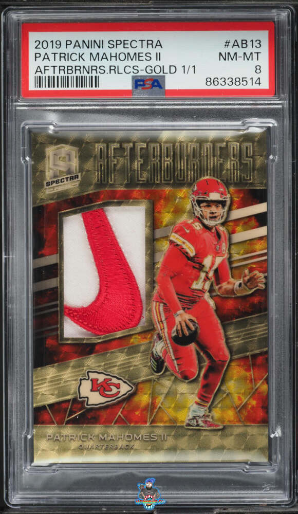 2019 Panini Spectra Afterburners Relic Gold Patrick Mahomes II #13 /1