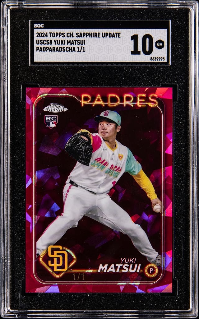 2024 Topps Chrome Sapphire Update Padparadscha 1/1 Yuki Matsui #USCS8