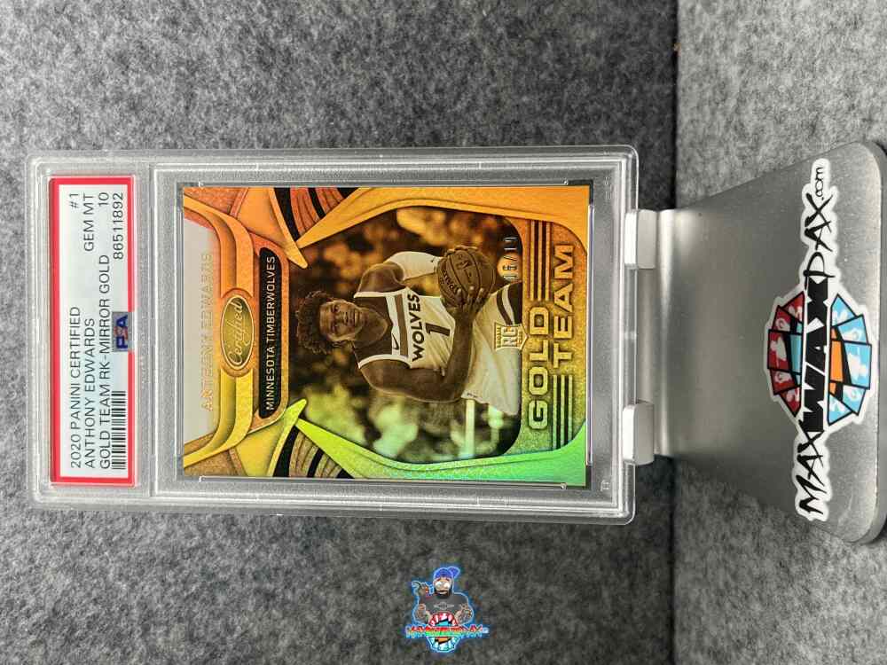 2020 Panini Certified Gold Team Rookie Mirror Gold Anthony Edwards #1 /10