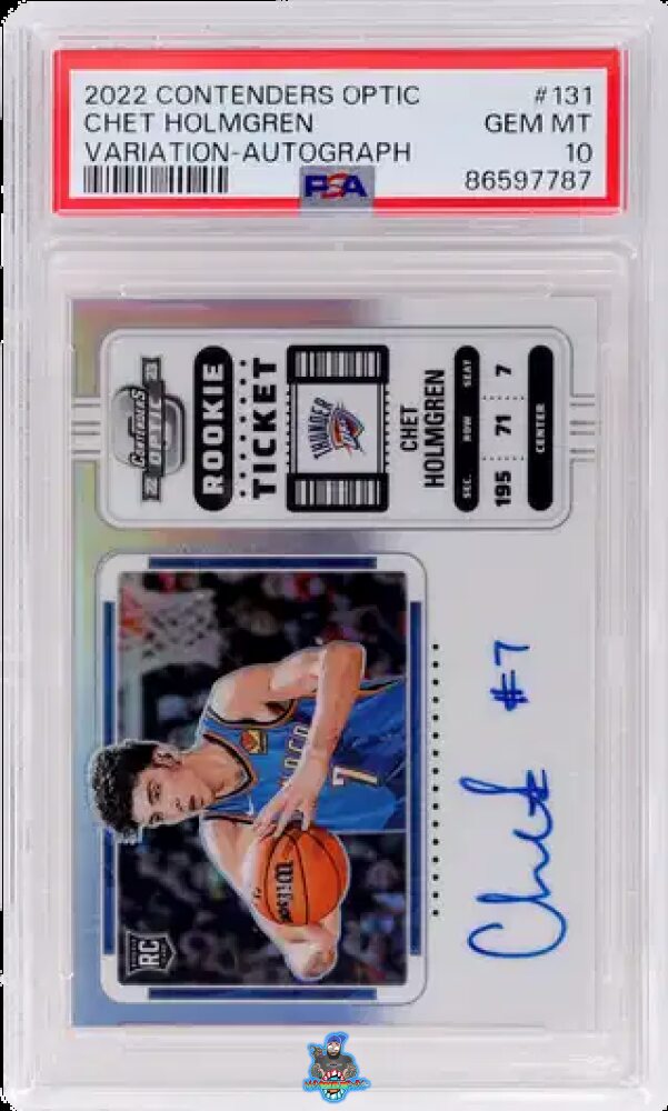 2022 Panini Contenders Optic Horizontal Variation Rookie Ticket Autograph Chet Holmgren #131