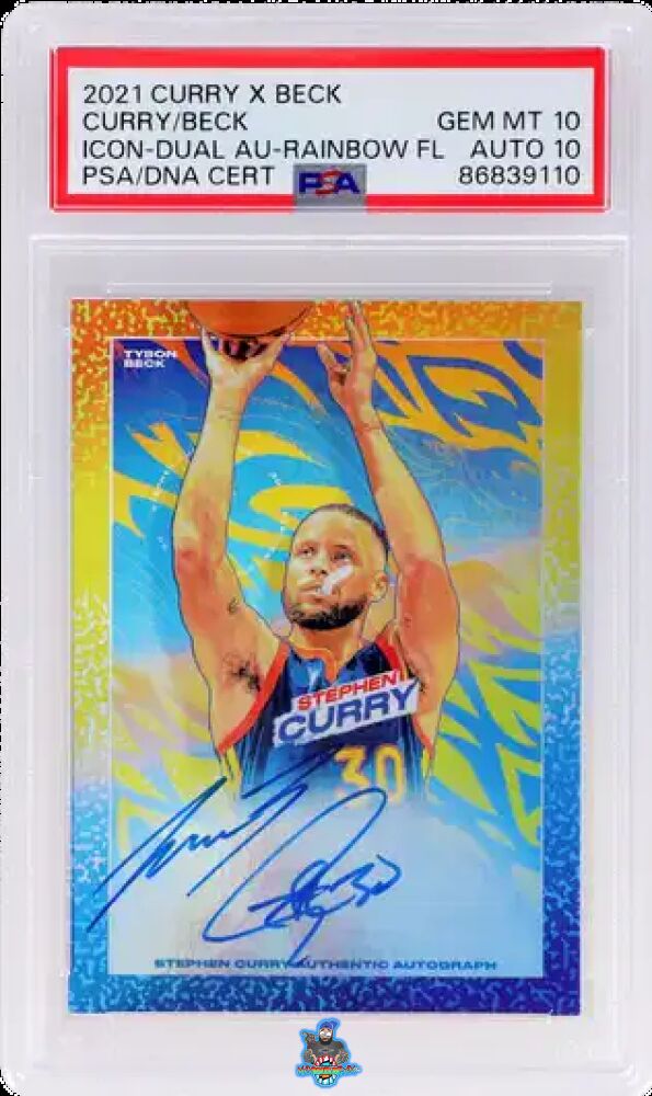 2021 Stephen Curry X Tyson Beck Icon Dual Autograph Rainbow Foil Stephen Curry /3