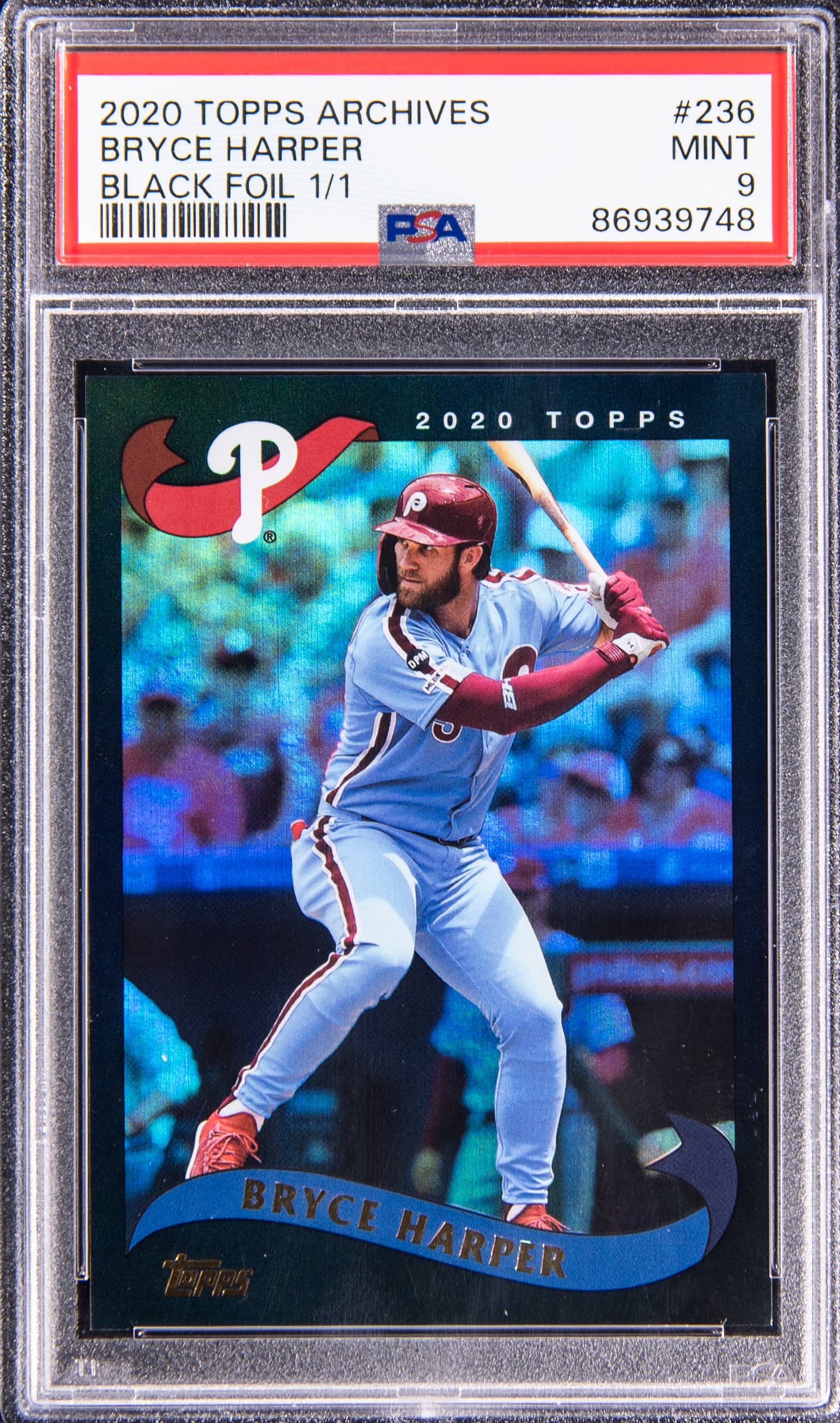 2020 Topps Archives Black Foil 1/1 Bryce Harper #236
