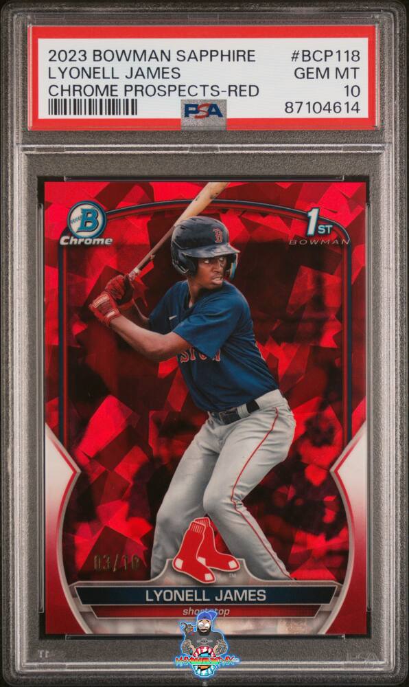 2023 Bowman Sapphire Chrome Prospect Red Refractor Lyonell James #BCP118 /10