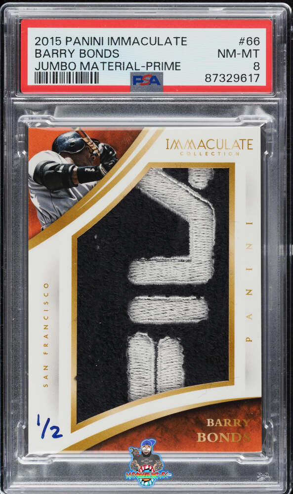 2015 Panini Immaculate Collection Jumbo Material Prime Barry Bonds #66 /2