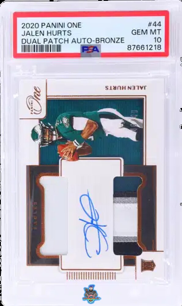 2020 Panini One Dual Patch Autograph Bronze Jalen Hurts #44 /49