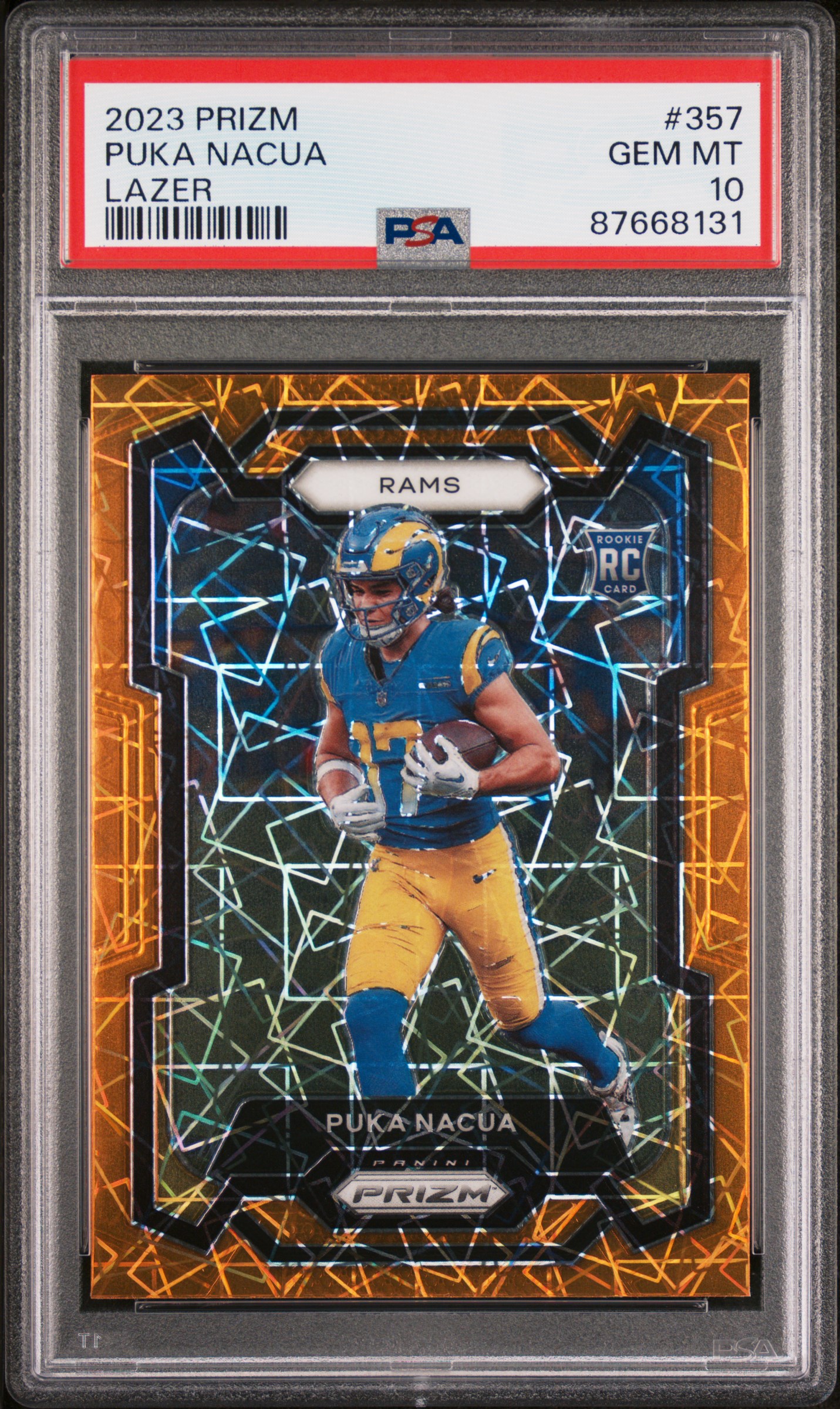 2023 Panini Prizm Orange Lazer Prizm Puka Nacua #357