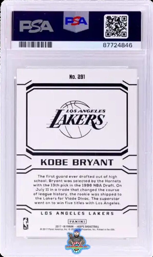 Back of 2017 Panini Hoops Kobe Bryant #291