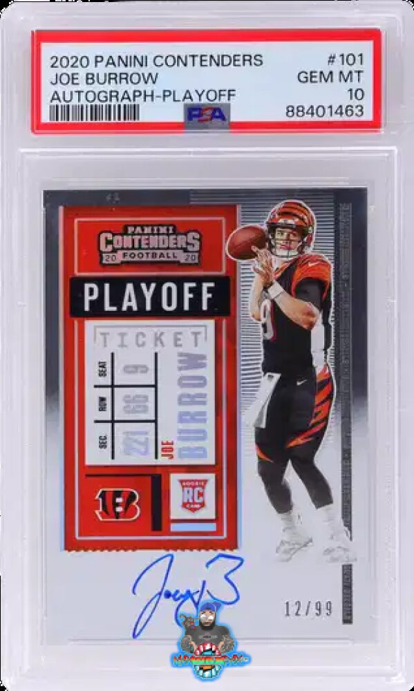 2020 Panini Contenders Team Logo Playoff Ticket Autograph Joe Burrow #101A /99