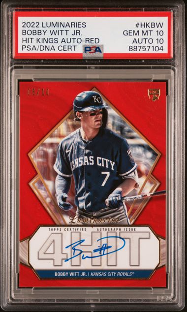2022 Topps Luminaries Hit Kings Autographs Red Bobby Witt Jr. #HKBW