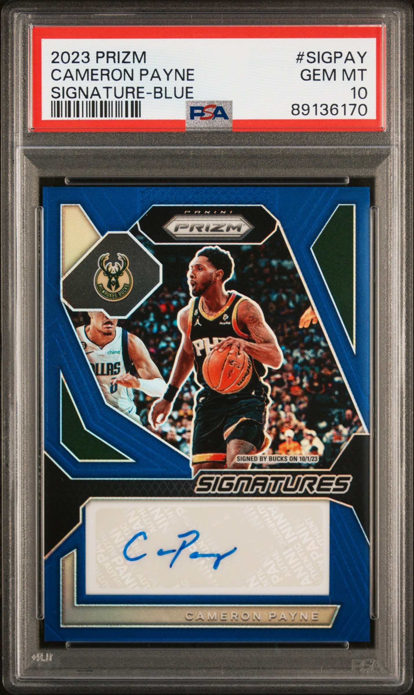 2023 Panini Prizm Signature Blue Prizm Cameron Payne #5 /49